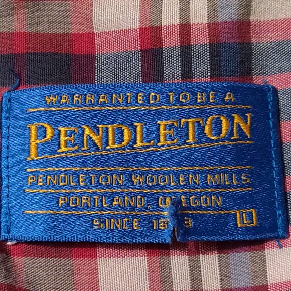 Pendleton Men's Short Sleeve Button Down Plaid Shirt SIZE LARGE - Picture 5 of 6